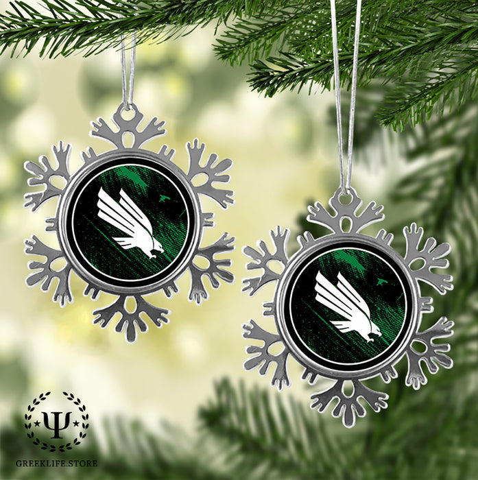 University of North Texas Christmas Ornament - Snowflake Metal