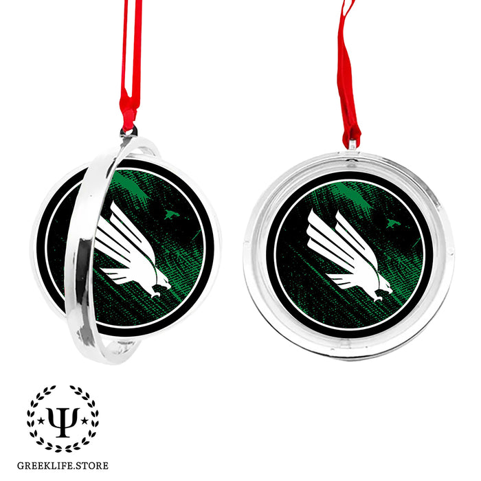 University of North Texas Christmas Reversible Flat Round Ornament