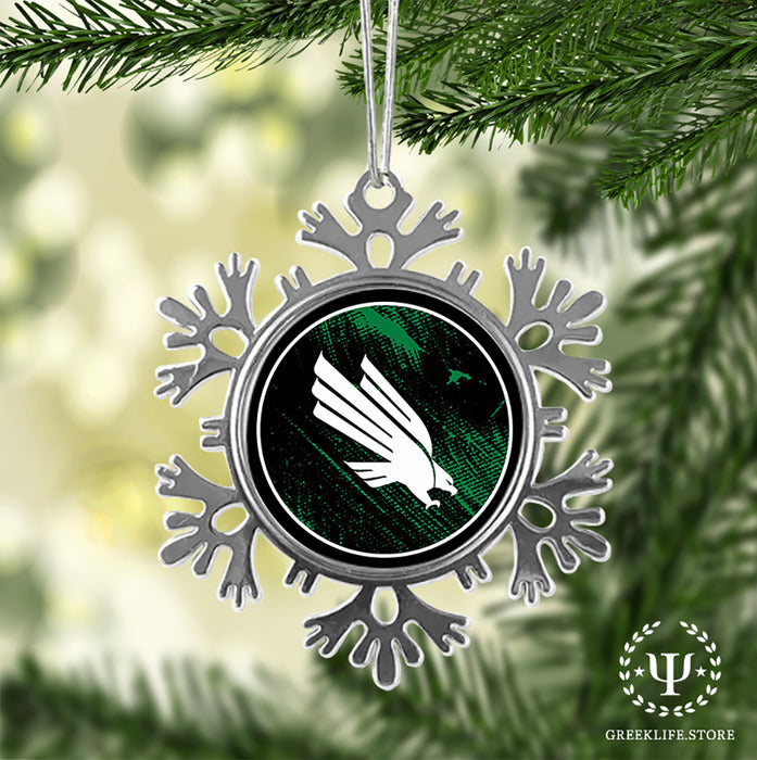 University of North Texas Christmas Ornament - Snowflake Metal