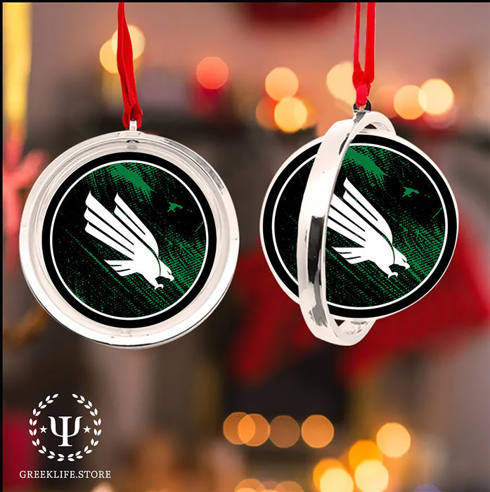 University of North Texas Christmas Reversible Flat Round Ornament