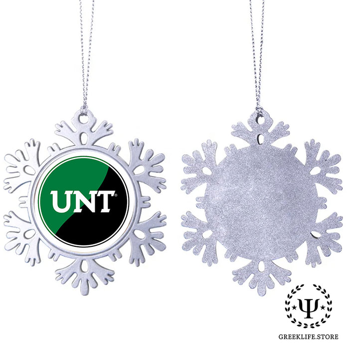 University of North Texas Christmas Ornament - Snowflake Metal