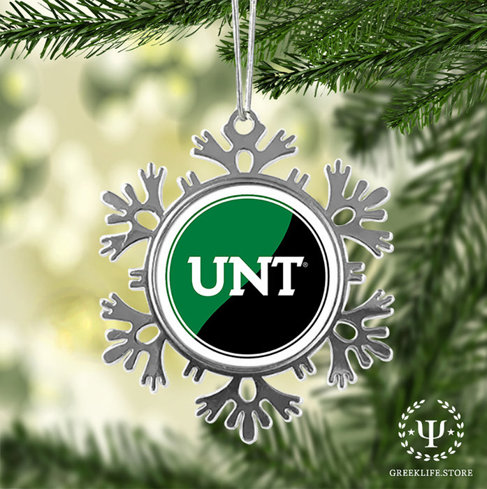 University of North Texas Christmas Ornament - Snowflake Metal