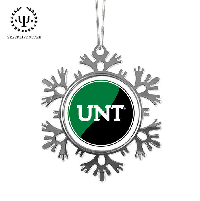 University of North Texas Christmas Ornament - Snowflake Metal