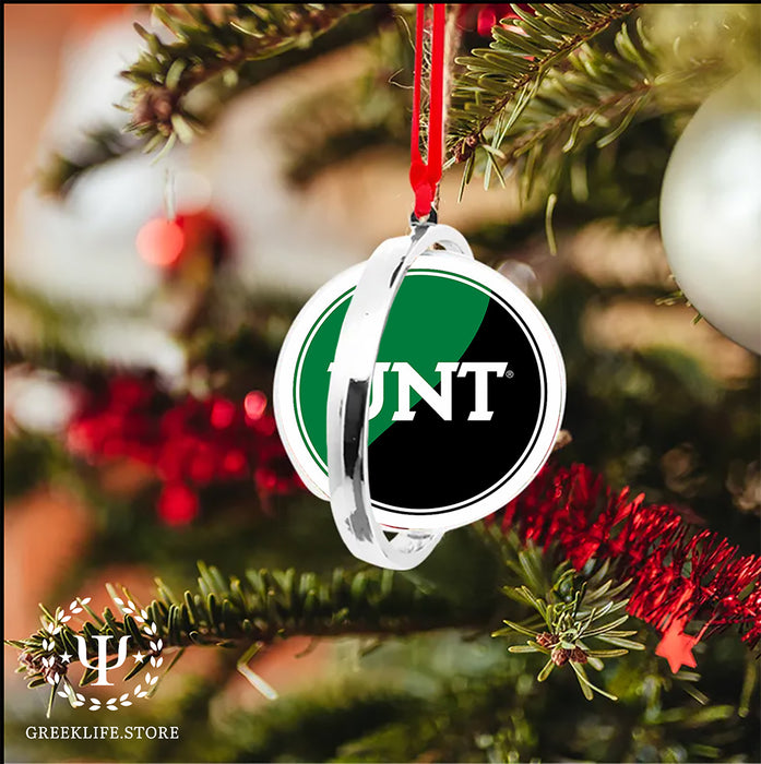University of North Texas Christmas Reversible Flat Round Ornament