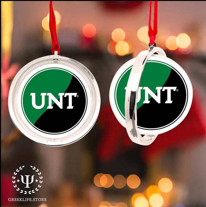 University of North Texas Christmas Reversible Flat Round Ornament