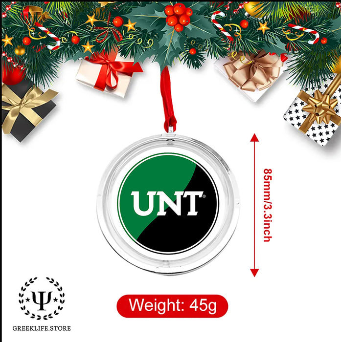 University of North Texas Christmas Reversible Flat Round Ornament