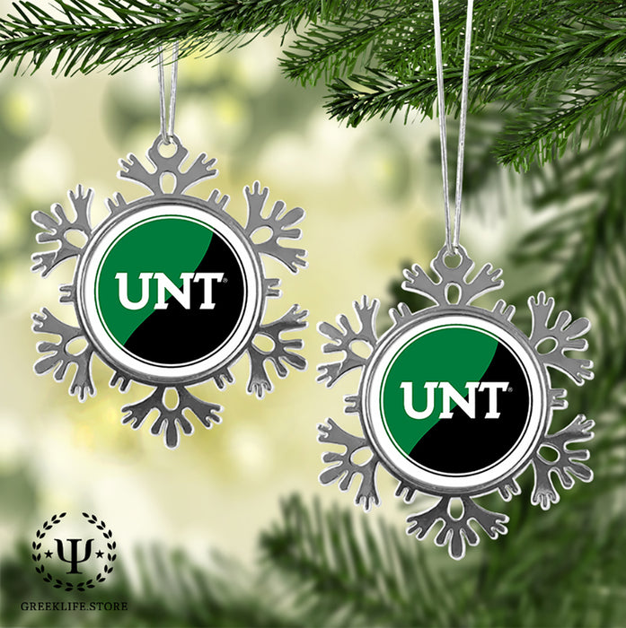 University of North Texas Christmas Ornament - Snowflake Metal