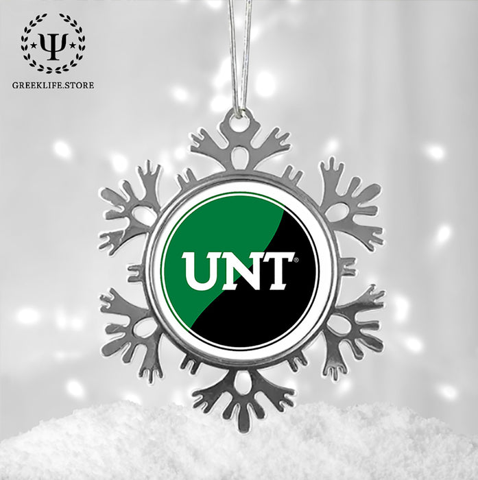 University of North Texas Christmas Ornament - Snowflake Metal