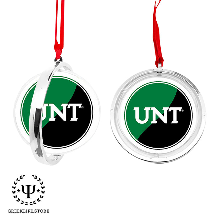 University of North Texas Christmas Reversible Flat Round Ornament