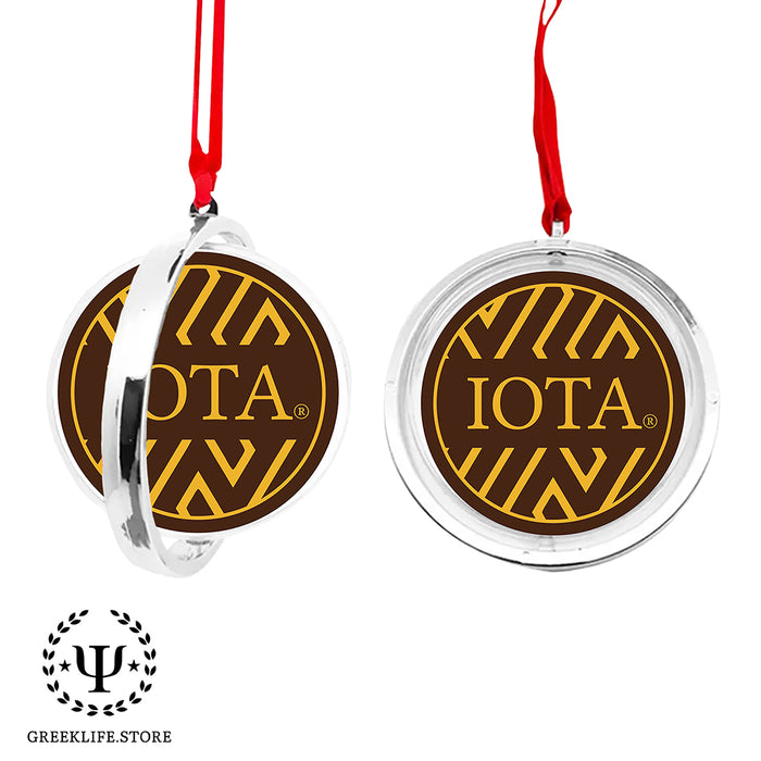 Iota Phi Theta Christmas Reversible Flat Round Ornament