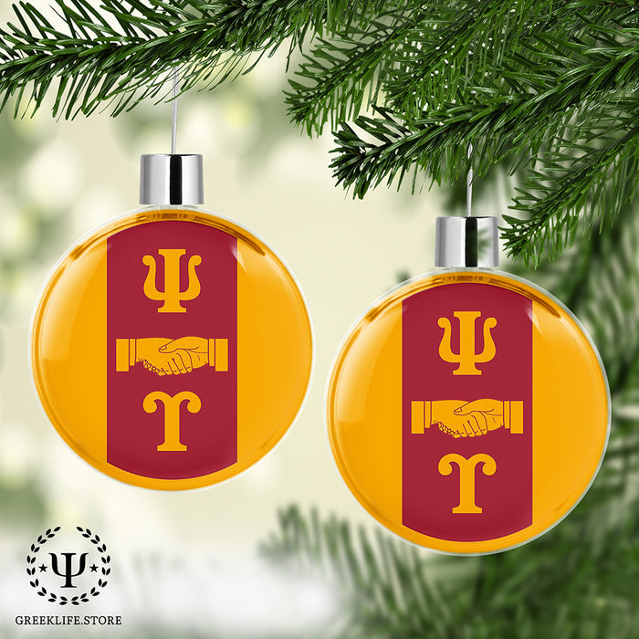 Psi Upsilon Christmas Ornament Flat Round