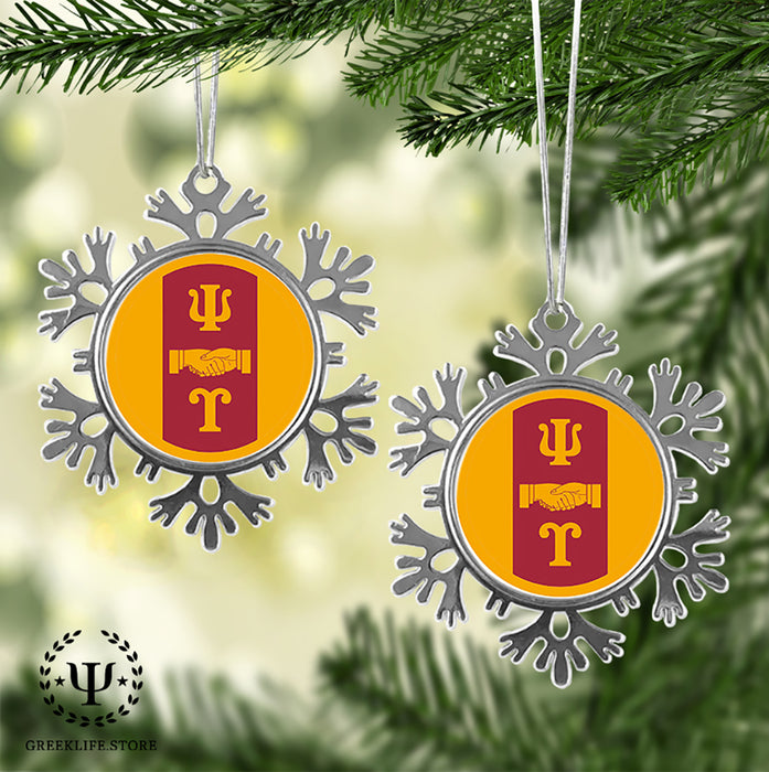 Psi Upsilon Christmas Ornament - Snowflake Metal