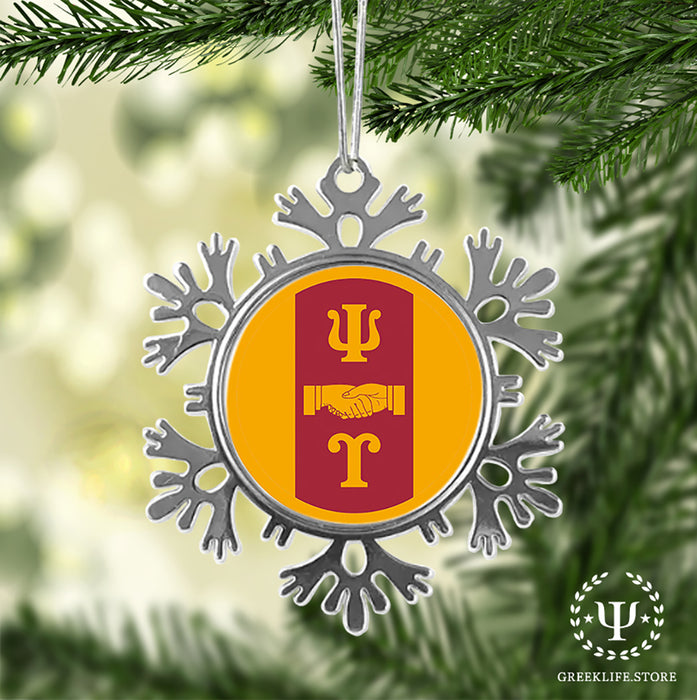 Psi Upsilon Christmas Ornament - Snowflake Metal