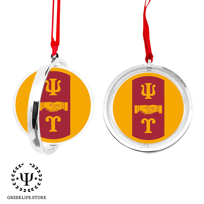 Psi Upsilon Christmas Reversible Flat Round Ornament