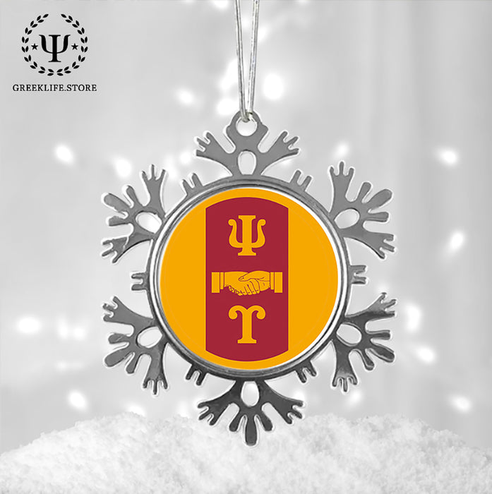 Psi Upsilon Christmas Ornament - Snowflake Metal