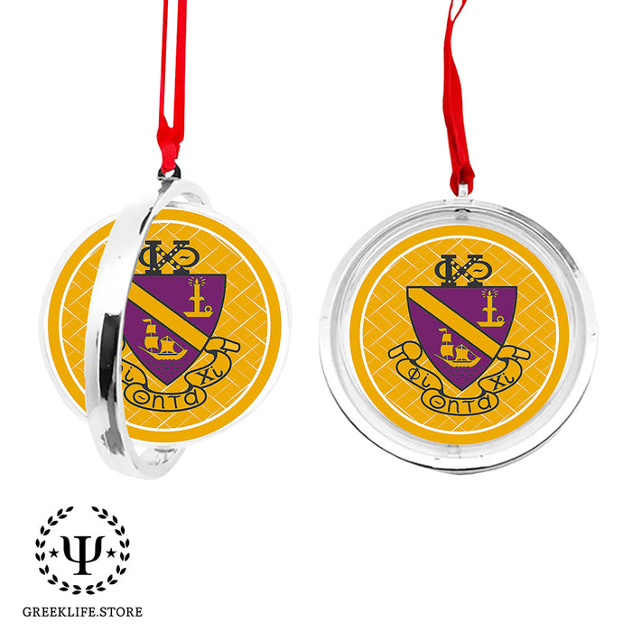 Phi Chi Theta Christmas Reversible Flat Round Ornament