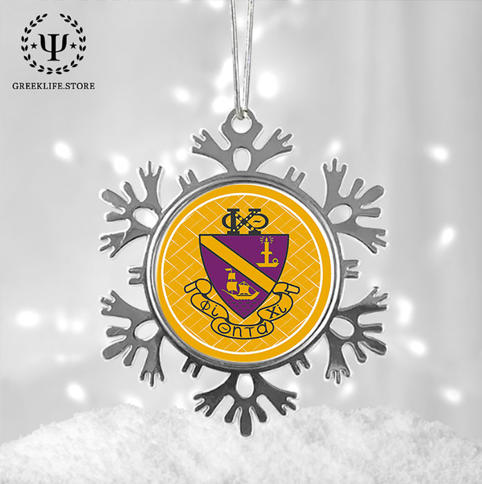 Phi Chi Theta Christmas Ornament - Snowflake Metal
