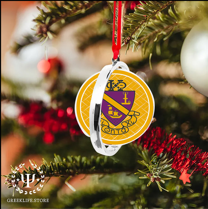 Phi Chi Theta Christmas Reversible Flat Round Ornament