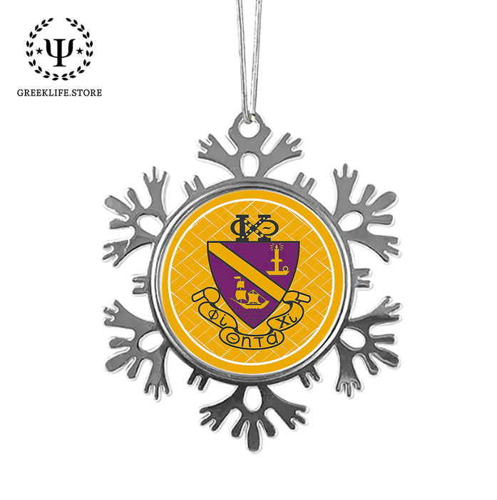 Phi Chi Theta Christmas Ornament - Snowflake Metal