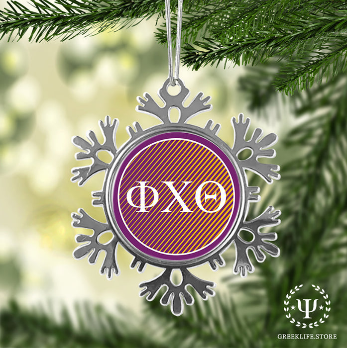 Phi Chi Theta Christmas Ornament - Snowflake Metal