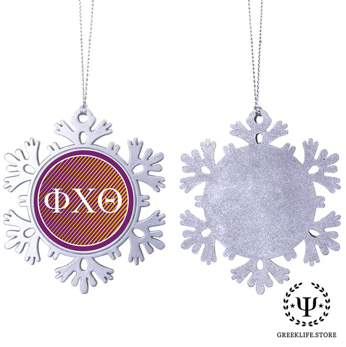 Phi Chi Theta Christmas Ornament - Snowflake Metal