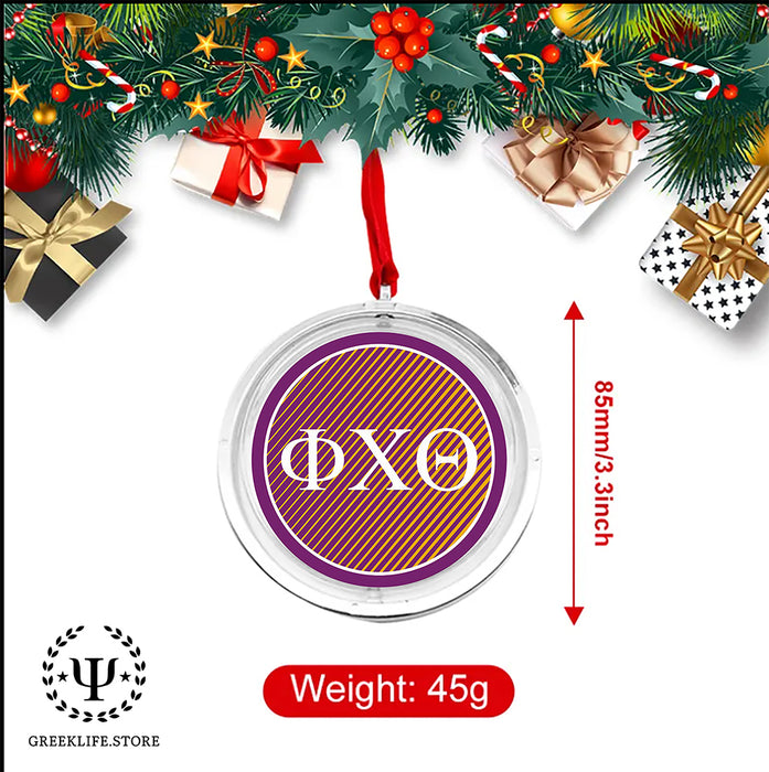 Phi Chi Theta Christmas Reversible Flat Round Ornament