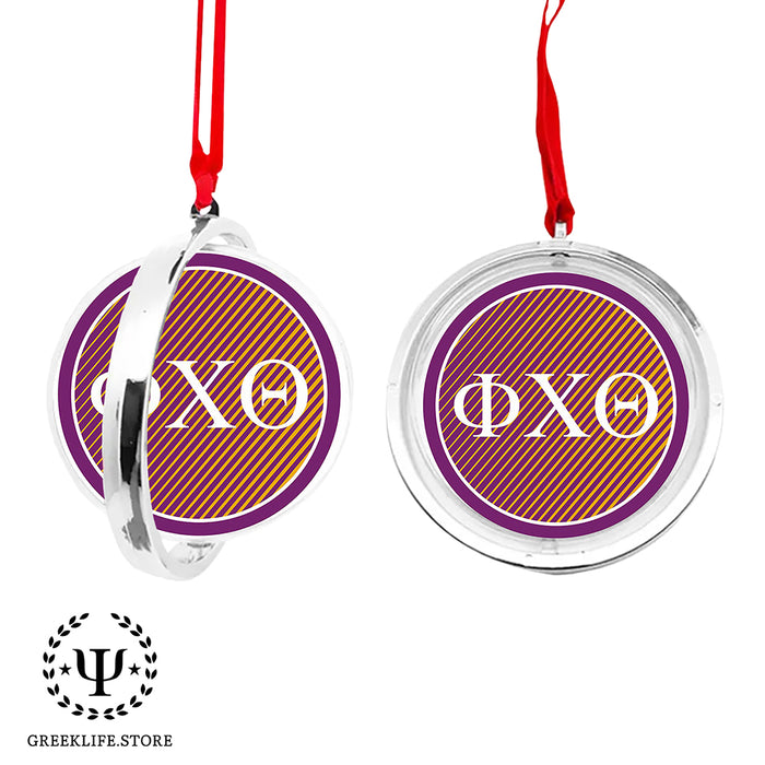 Phi Chi Theta Christmas Reversible Flat Round Ornament