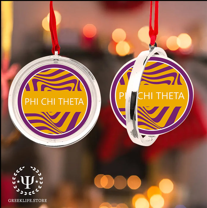Phi Chi Theta Christmas Reversible Flat Round Ornament