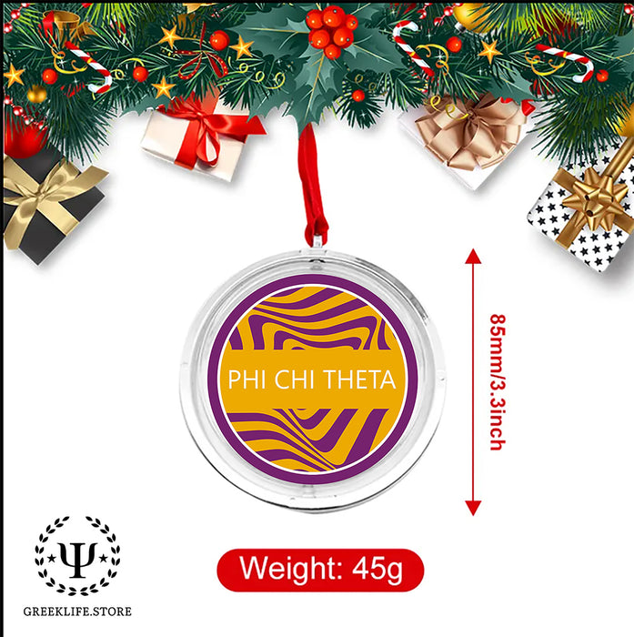 Phi Chi Theta Christmas Reversible Flat Round Ornament