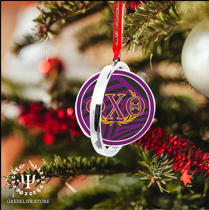 Phi Chi Theta Christmas Reversible Flat Round Ornament