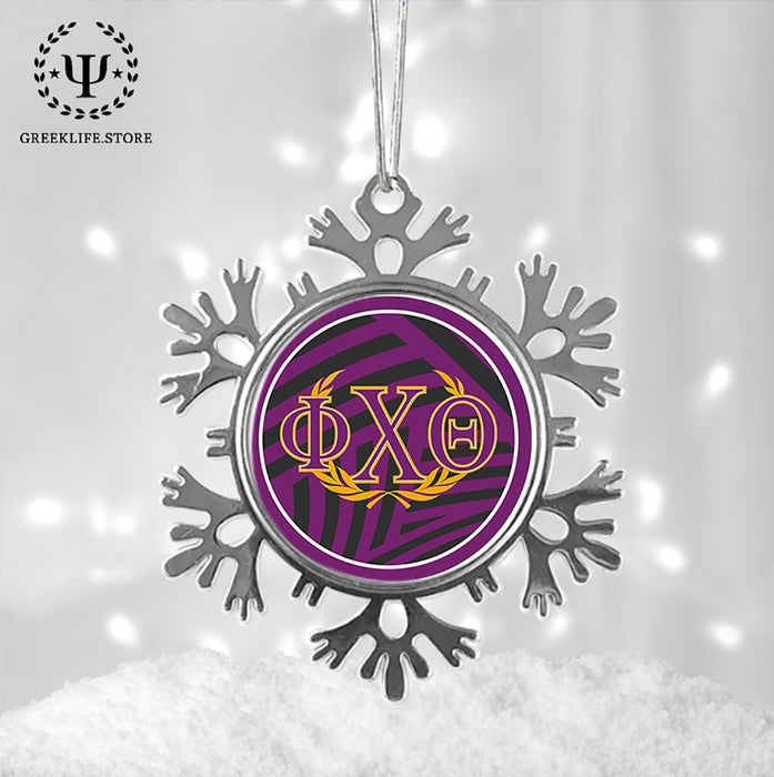 Phi Chi Theta Christmas Ornament - Snowflake Metal