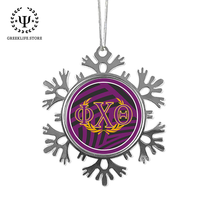 Phi Chi Theta Christmas Ornament - Snowflake Metal