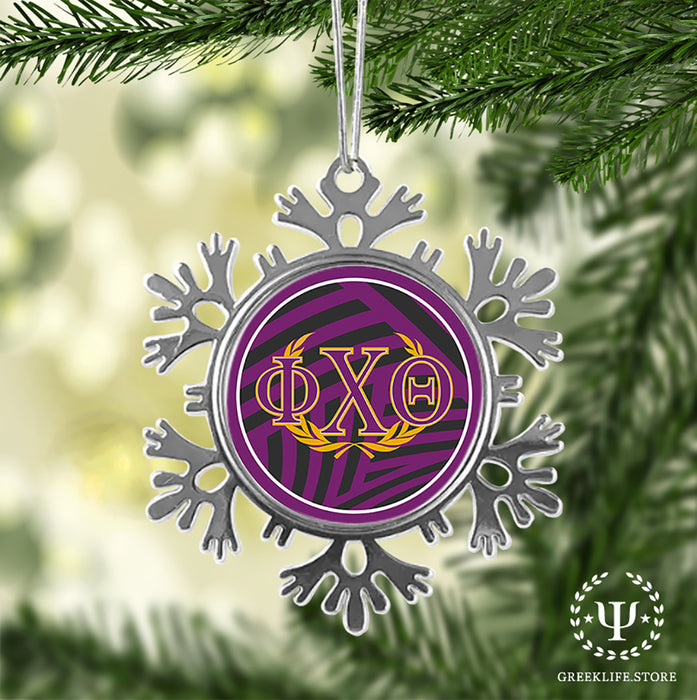 Phi Chi Theta Christmas Ornament - Snowflake Metal