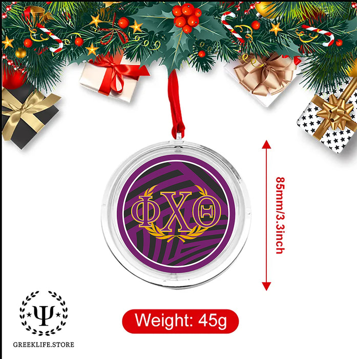 Phi Chi Theta Christmas Reversible Flat Round Ornament