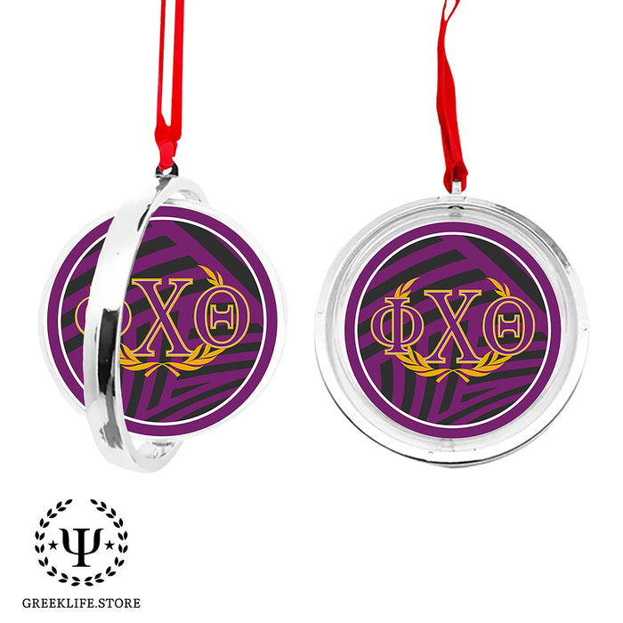 Phi Chi Theta Christmas Reversible Flat Round Ornament