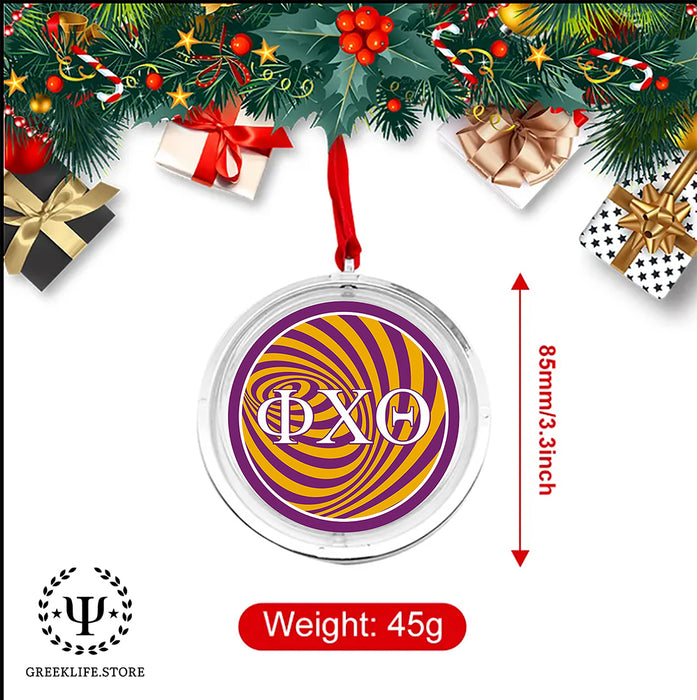 Phi Chi Theta Christmas Reversible Flat Round Ornament