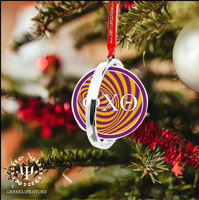 Phi Chi Theta Christmas Reversible Flat Round Ornament