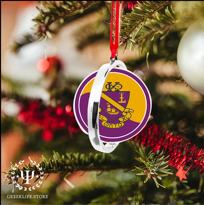 Phi Chi Theta Christmas Reversible Flat Round Ornament