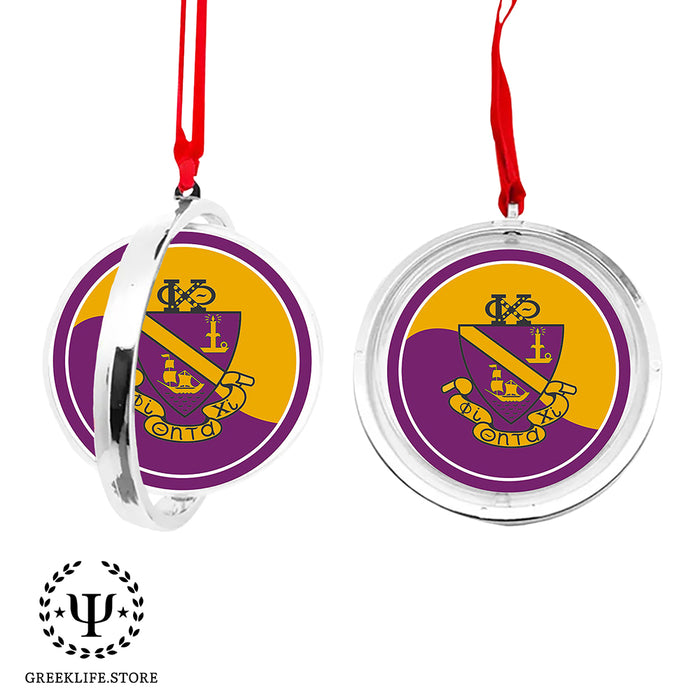 Phi Chi Theta Christmas Reversible Flat Round Ornament