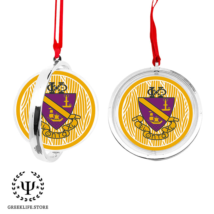 Phi Chi Theta Christmas Reversible Flat Round Ornament
