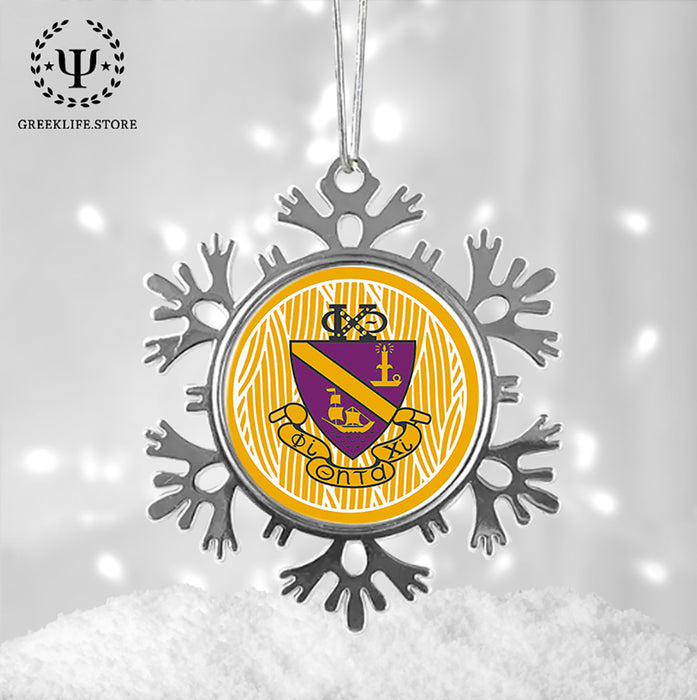 Phi Chi Theta Christmas Ornament - Snowflake Metal