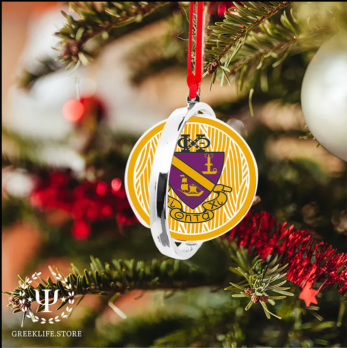 Phi Chi Theta Christmas Reversible Flat Round Ornament