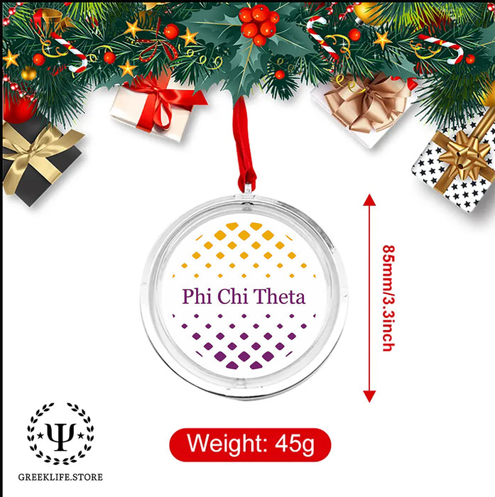 Phi Chi Theta Christmas Reversible Flat Round Ornament