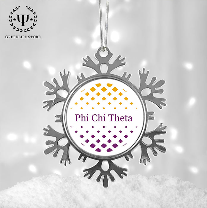 Phi Chi Theta Christmas Ornament - Snowflake Metal