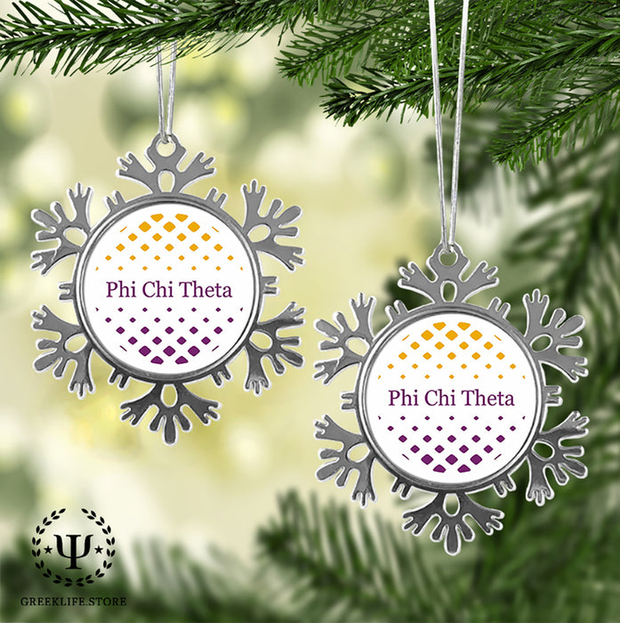 Phi Chi Theta Christmas Ornament - Snowflake Metal