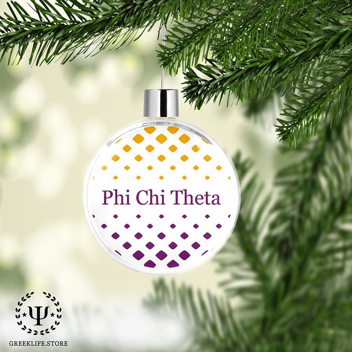 Phi Chi Theta Christmas Ornament Flat Round