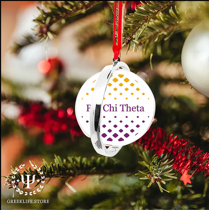 Phi Chi Theta Christmas Reversible Flat Round Ornament