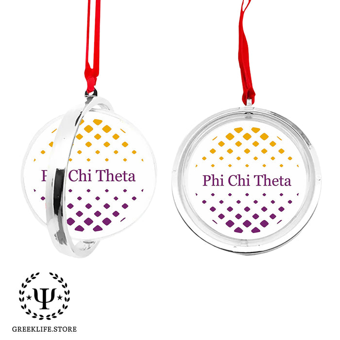 Phi Chi Theta Christmas Reversible Flat Round Ornament
