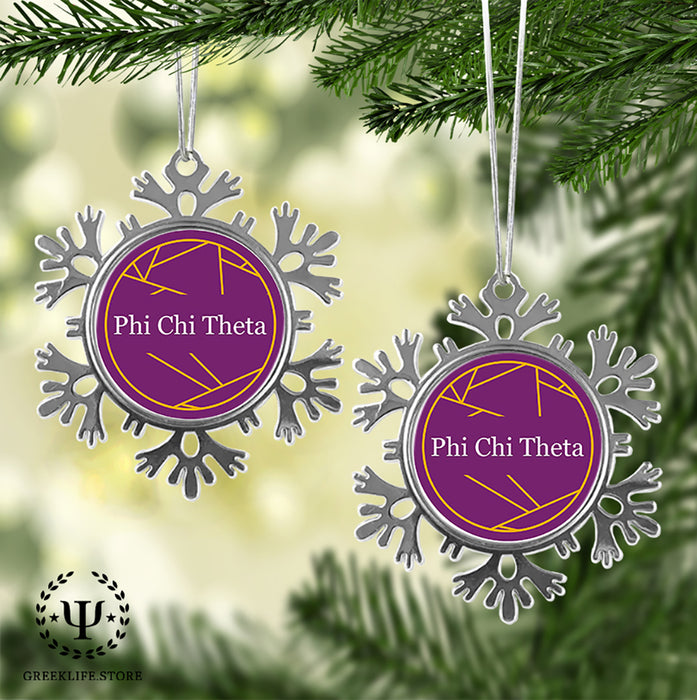 Phi Chi Theta Christmas Ornament - Snowflake Metal