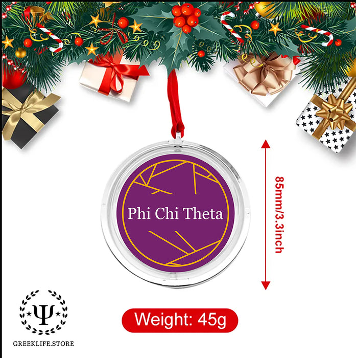 Phi Chi Theta Christmas Reversible Flat Round Ornament